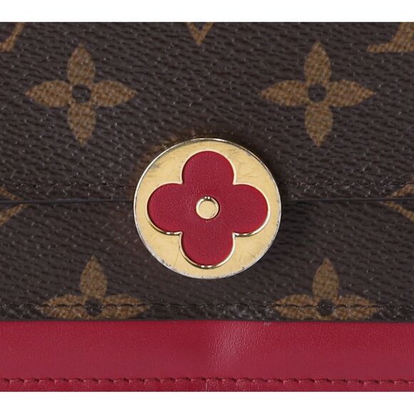 Louis Vuitton Portefeuille Flor M67404 Chain Wallet Crossbody Monogram Fuchsia - Picture 2 of 9